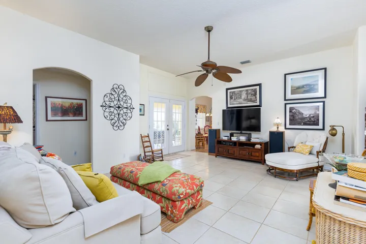 Family Room-Hallway to 4th Bedroom and Bath to Pool Area.