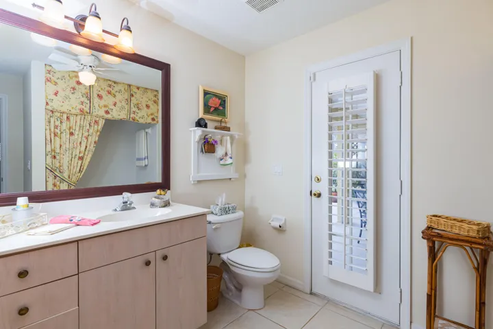 Bathroom access to the Patio.