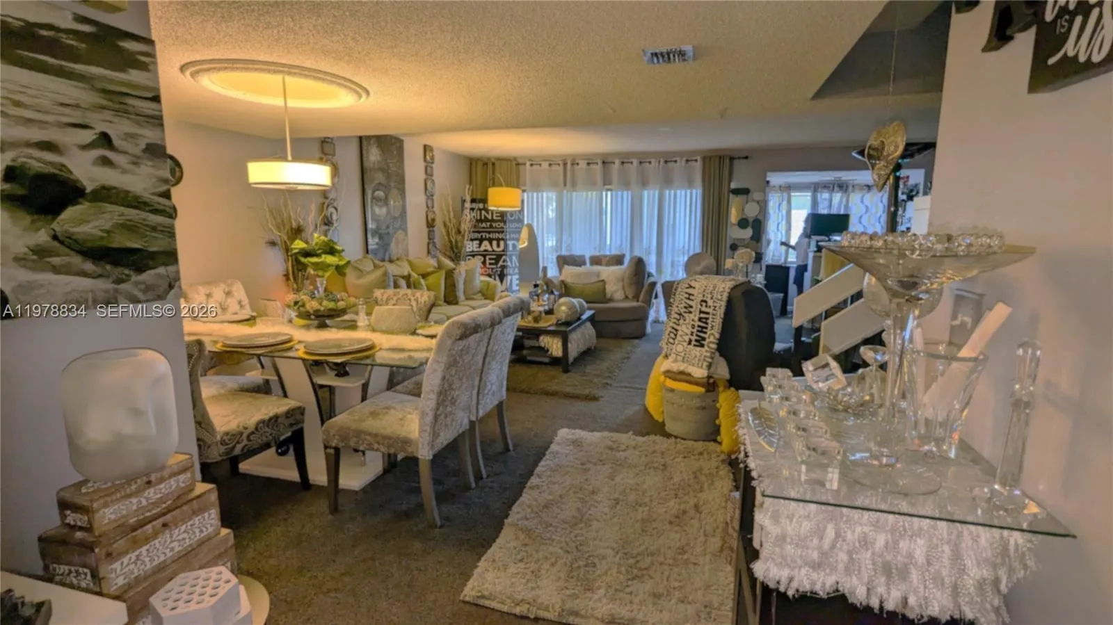 Comfortable dining area that flows naturally into the living room