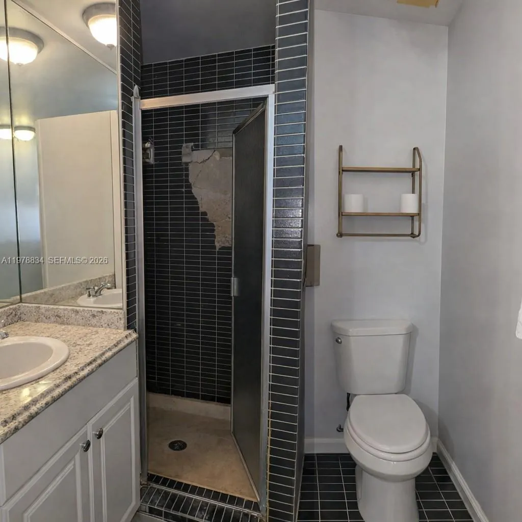 Master shower ready for cosmetic updates and personalization
