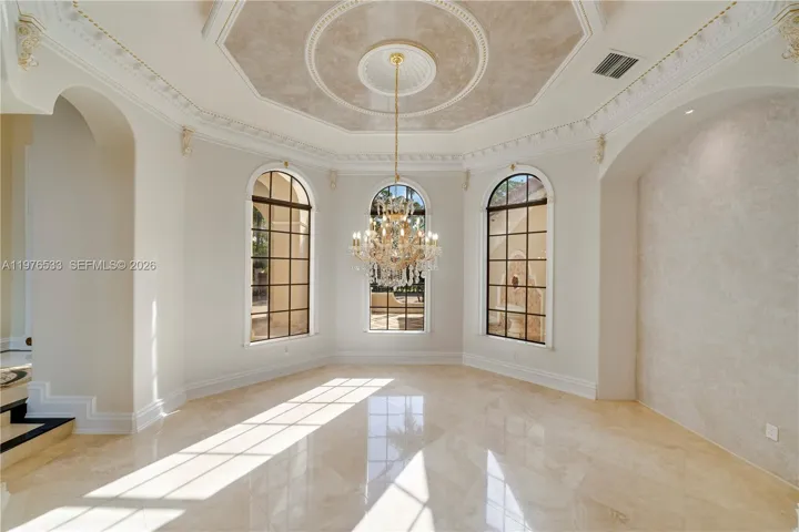 Large dining area filled with natural light