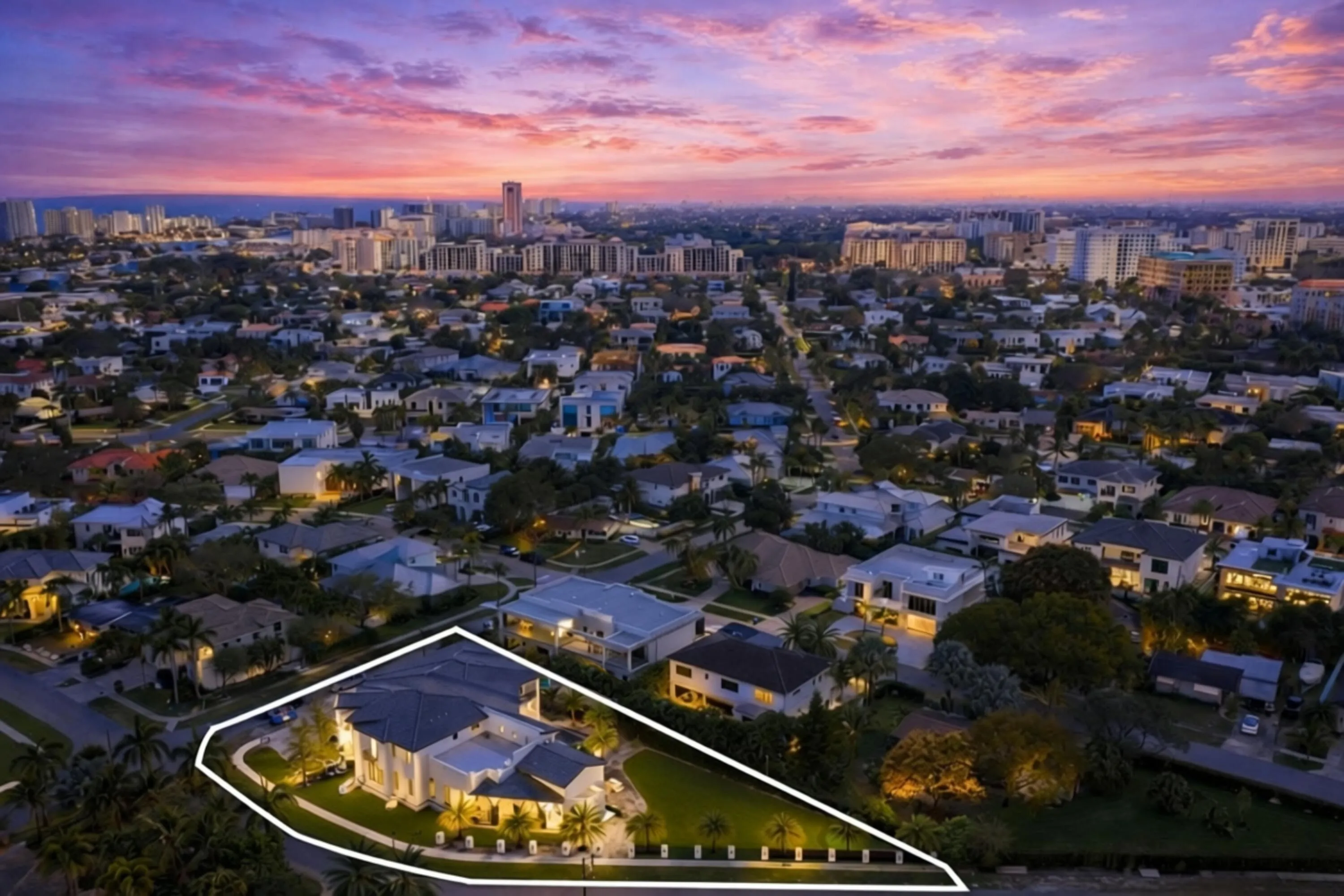 SE Aerial View Twilight