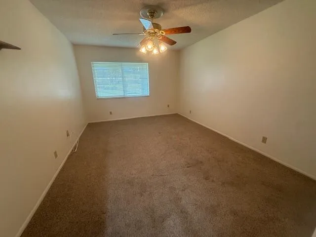 Master bedroom is carpeted