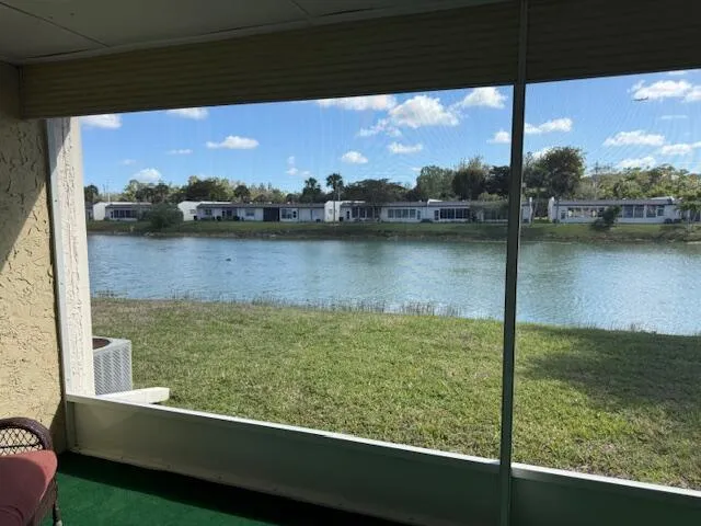 view from large screened porch area