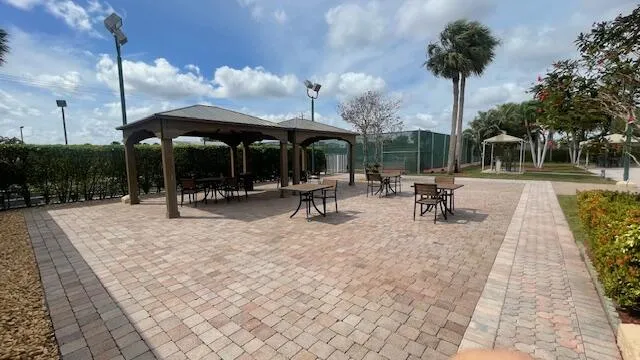 tiki hut by pool