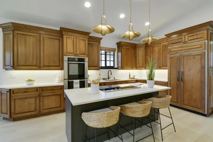 kithen island and cabinets