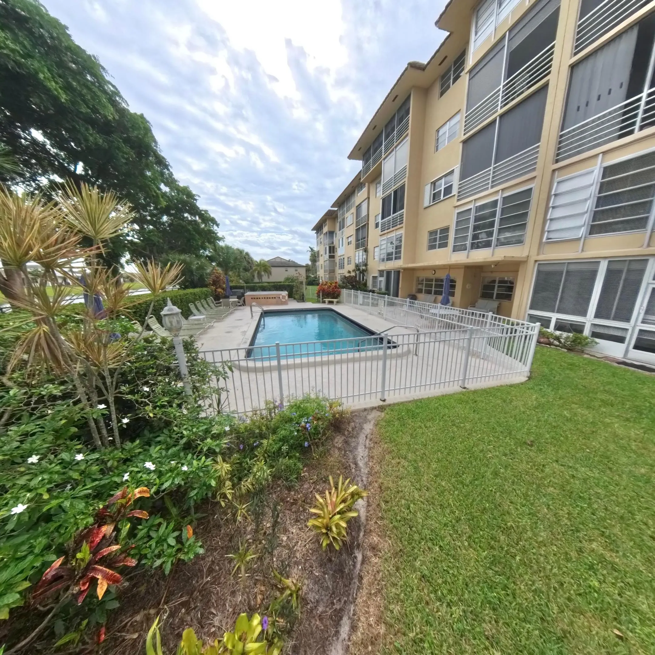 Unit has pool and garden vie