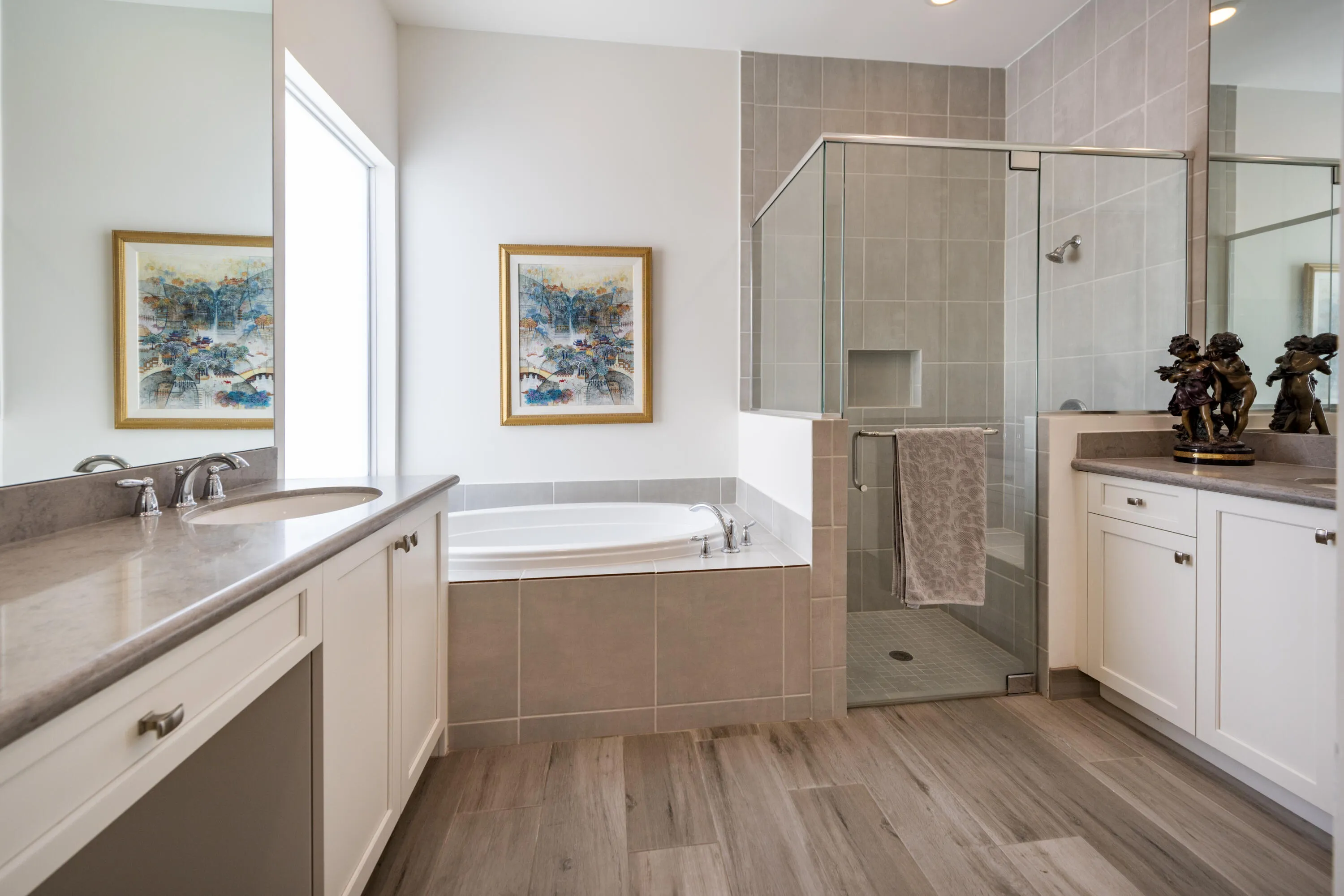 2 separate sink areas as well as tub and shower.