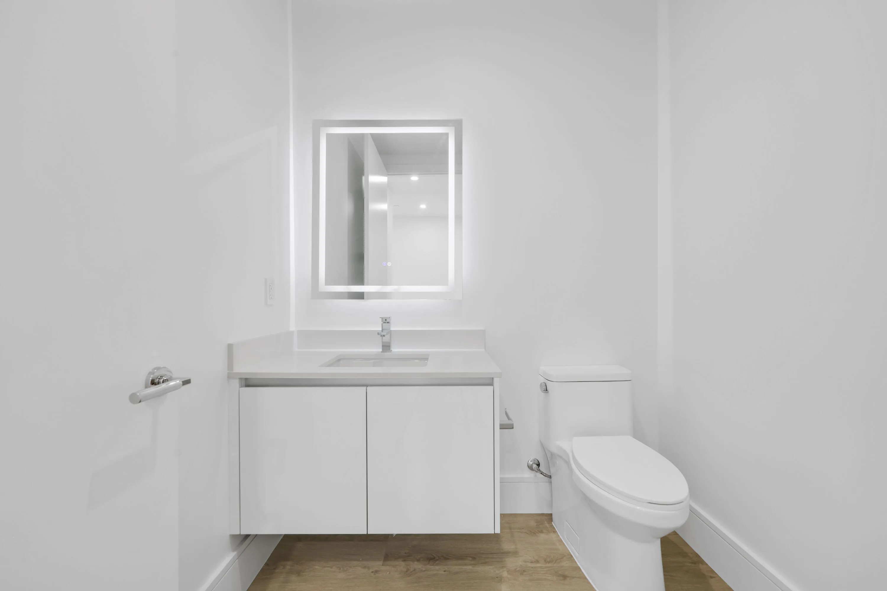 hallway half bathroom, powder room