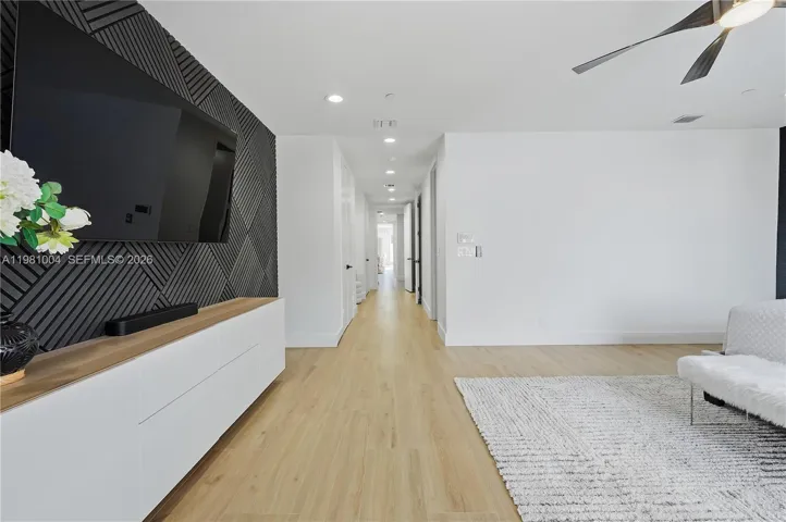 panneled tv media wall