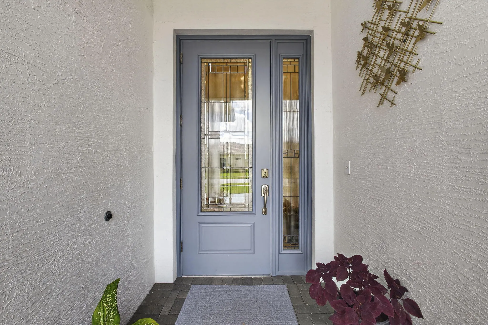 Upgraded Cut Glass Door and Sidelight