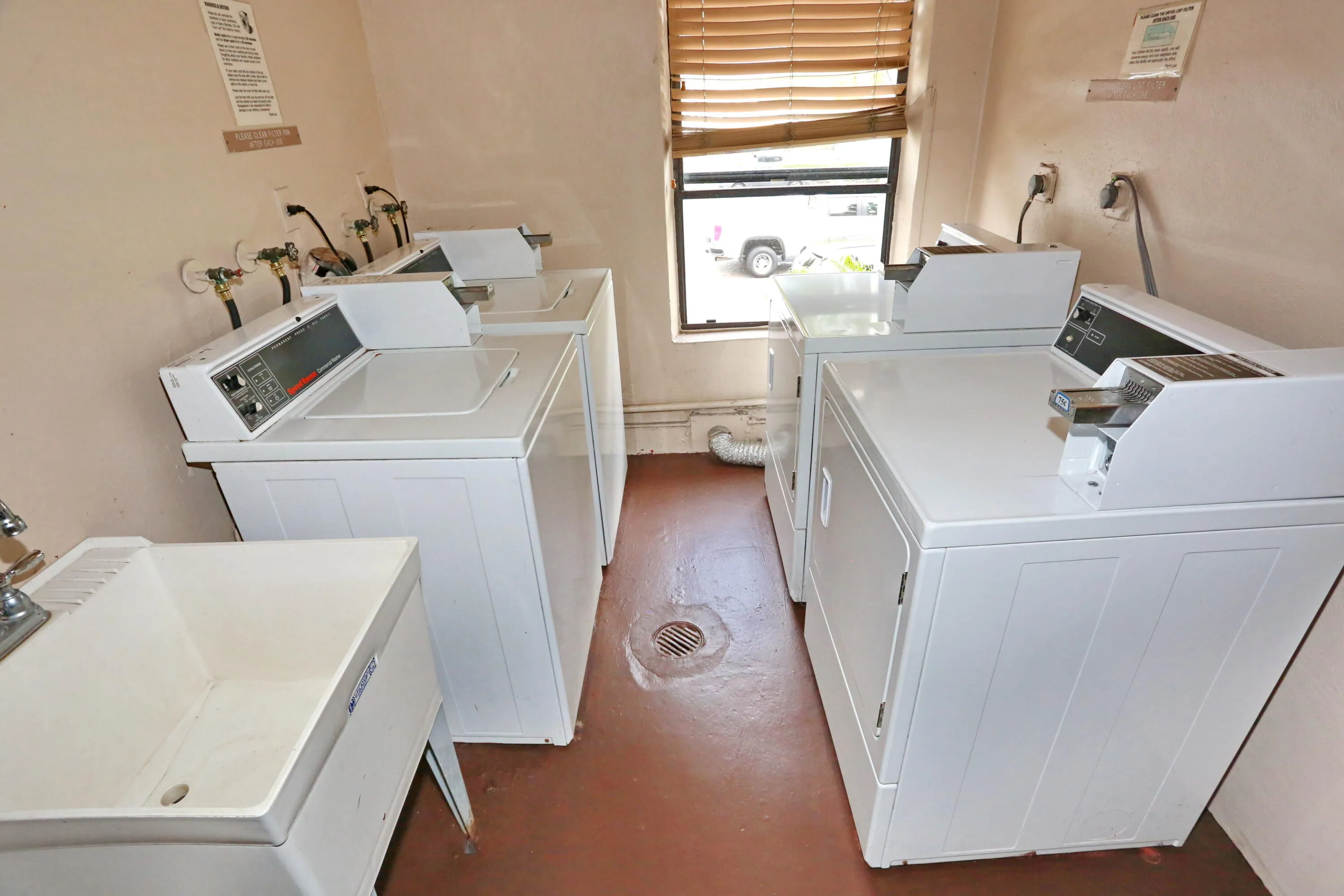 right across from common laundry room. Install your own in your condo