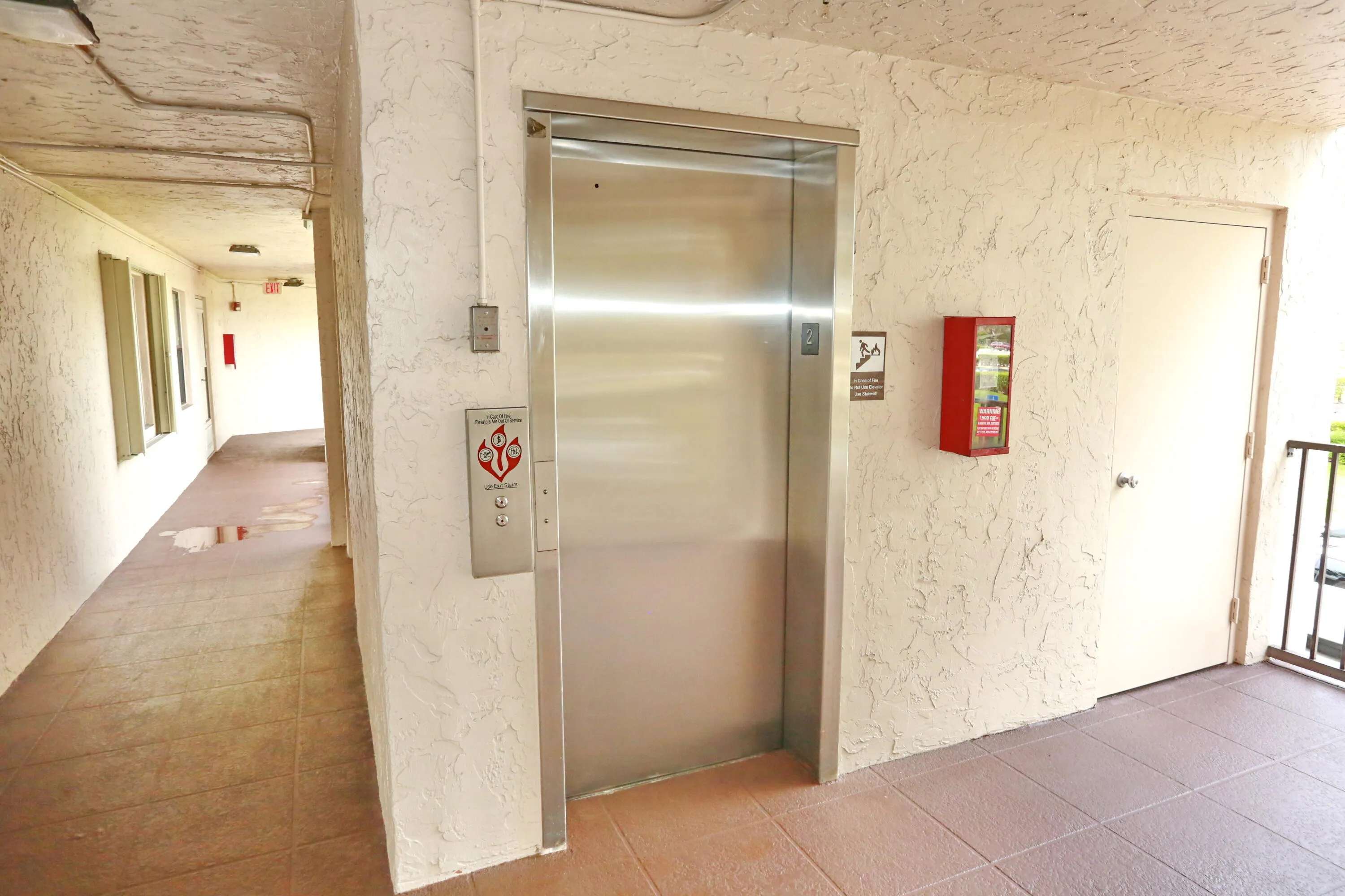 Elevator and stairs