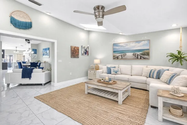 Enjoy movie night in the oversized family room.