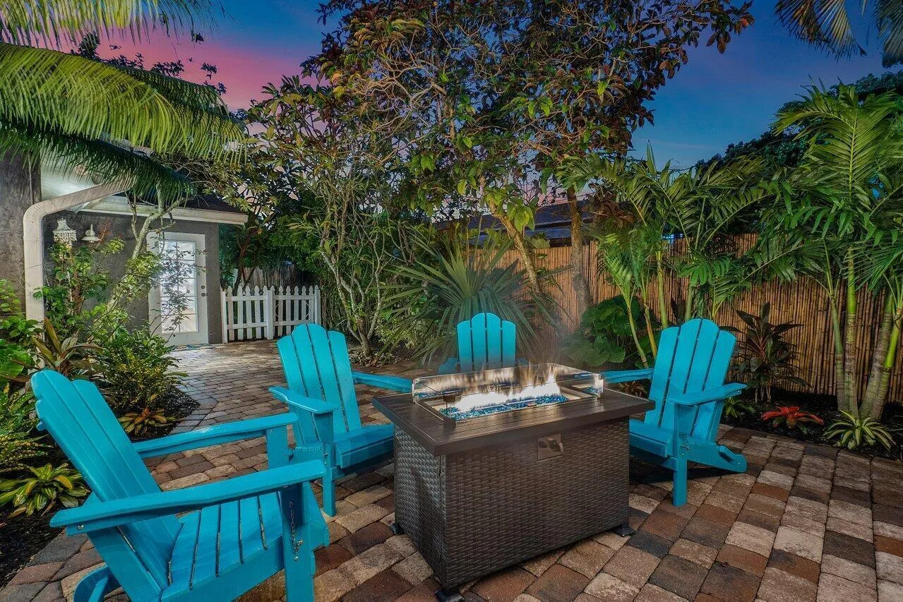 Fire Pit Glow at Sunset