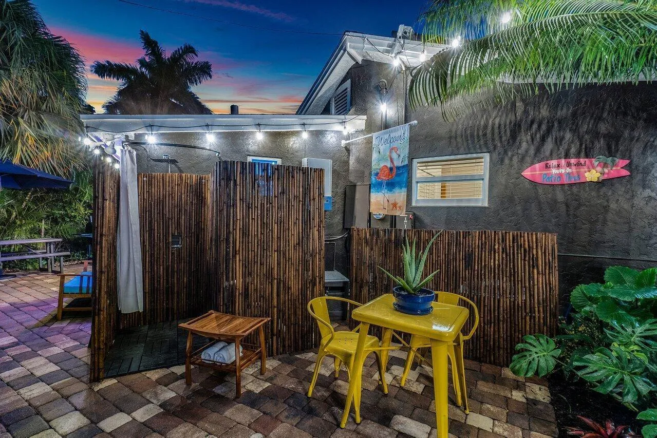 Private Bamboo Shower, Waterfall Head