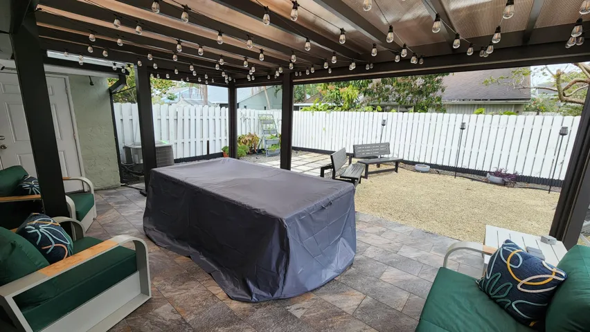 Covered Purgola Screens Up