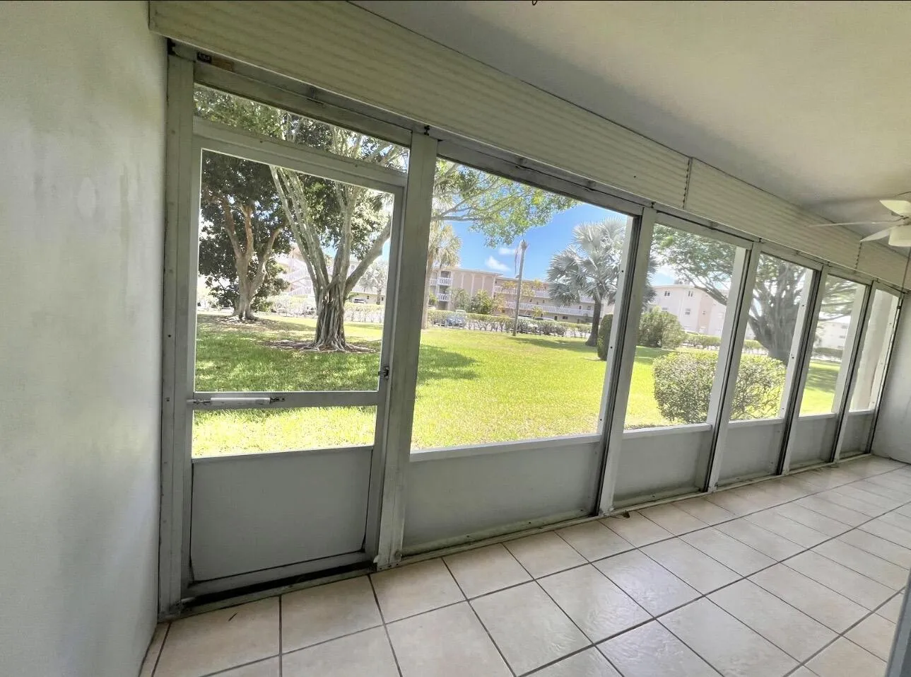 Extra Large Screen Porch with Garden View