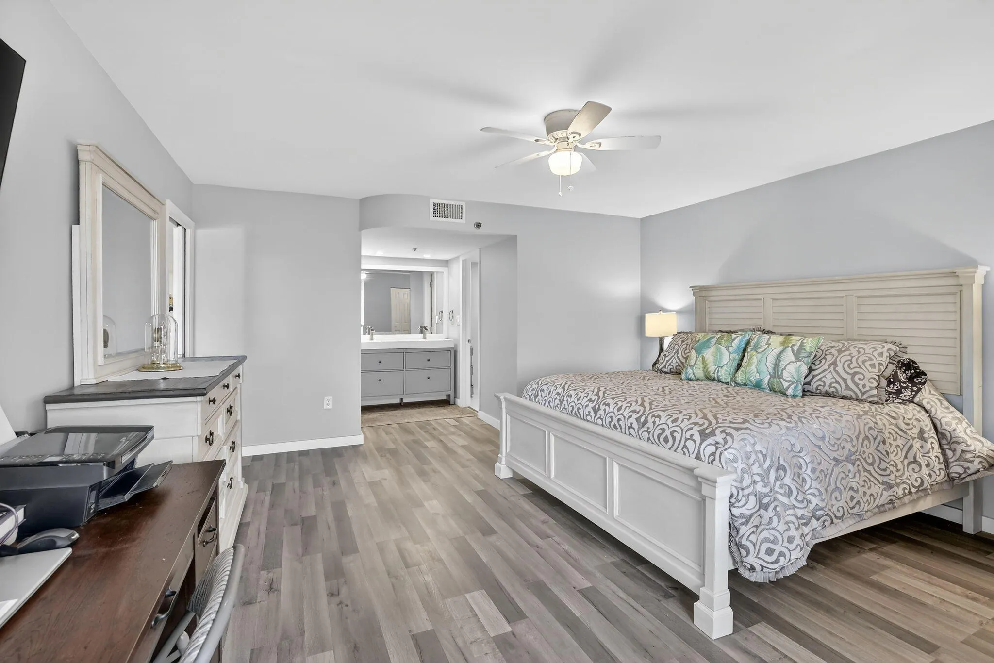 Large primary ensuite is almost half the length of the entire condo!
