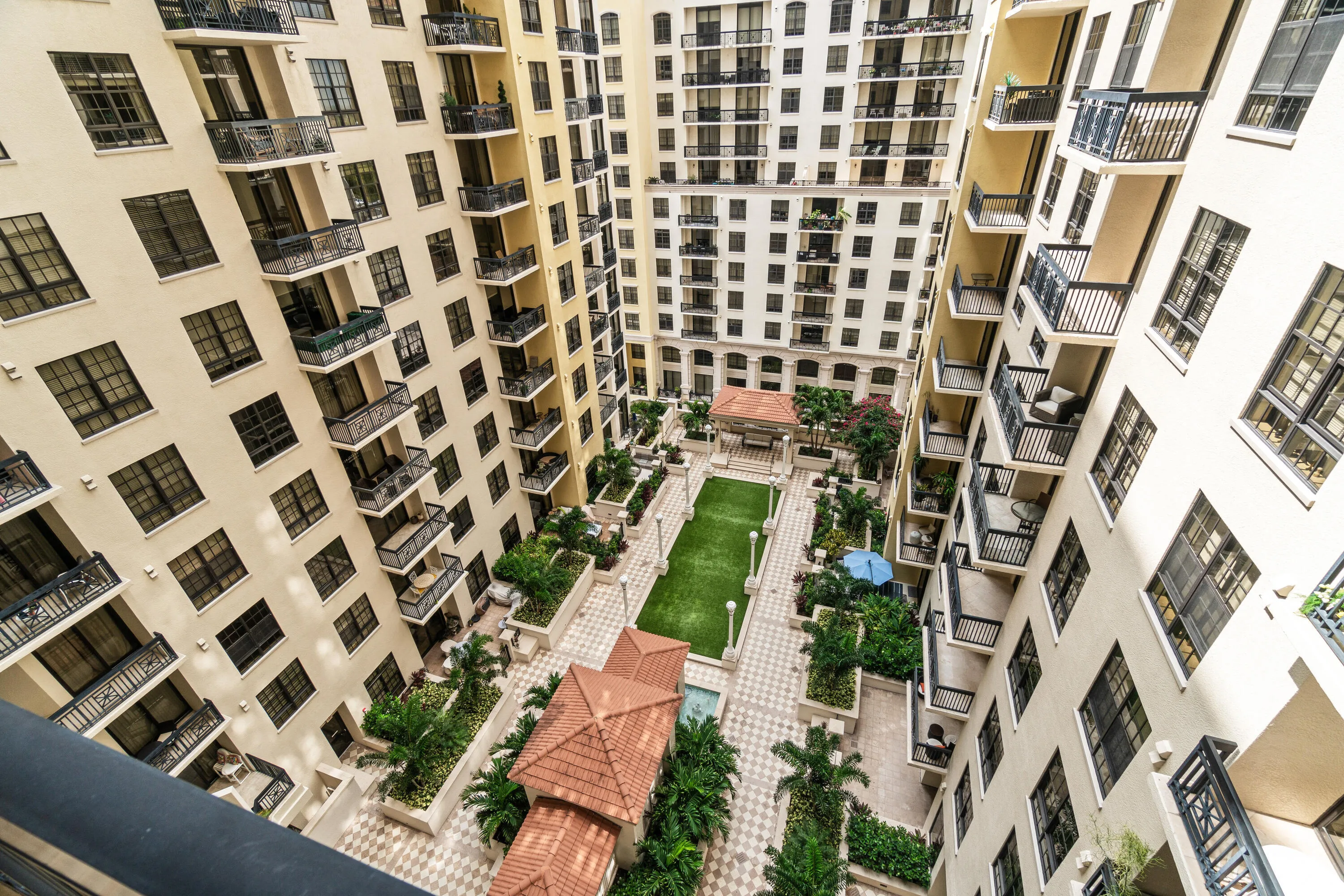 Courtyard Views of Gardens