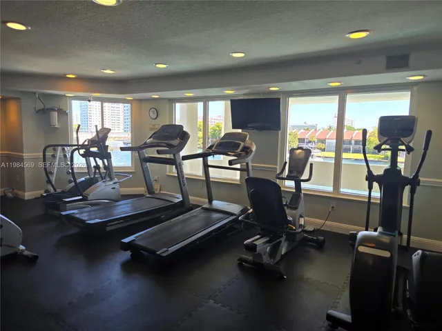 Gym cardio section facing waterview