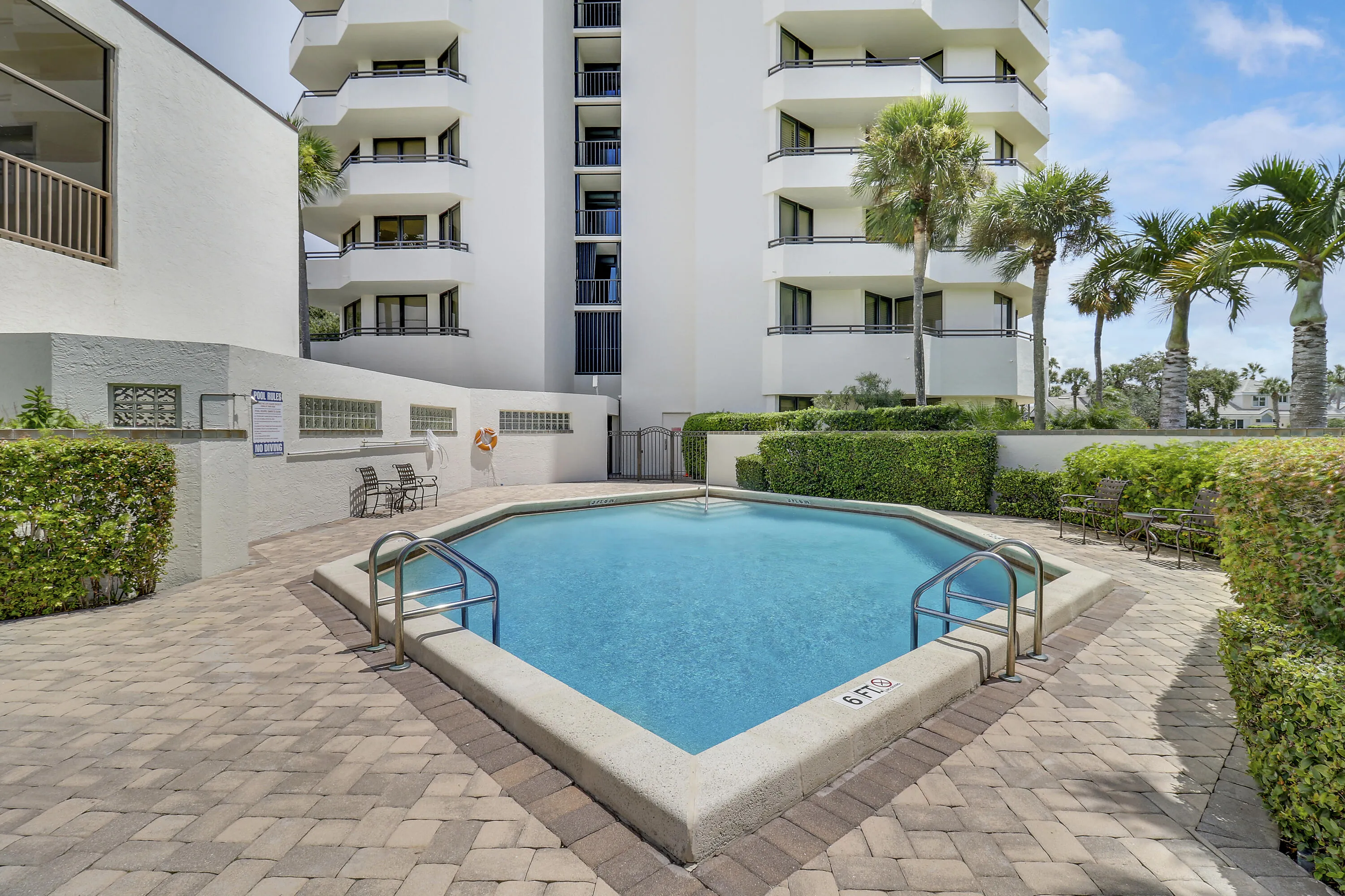 Pool and building
