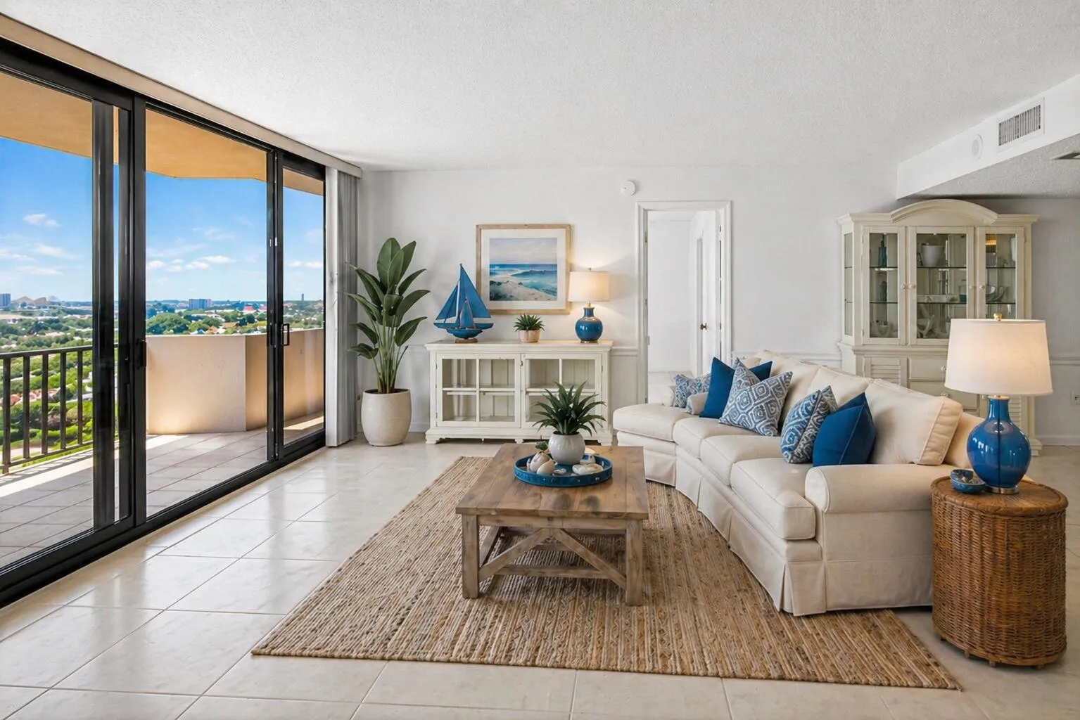 living room digitally staged