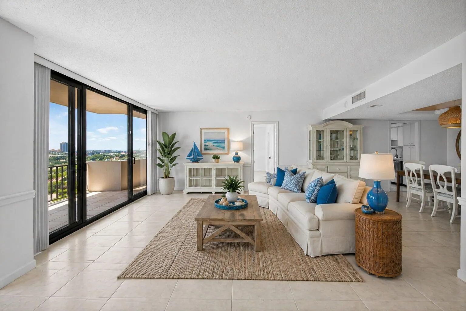 living room digitally staged
