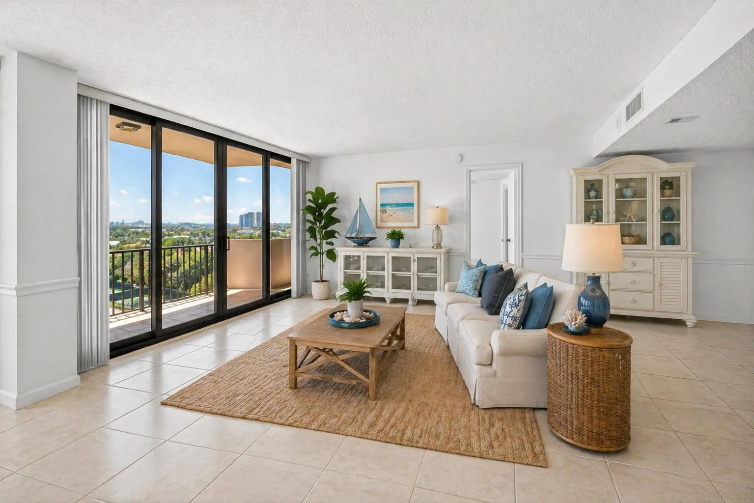 living room digitally staged