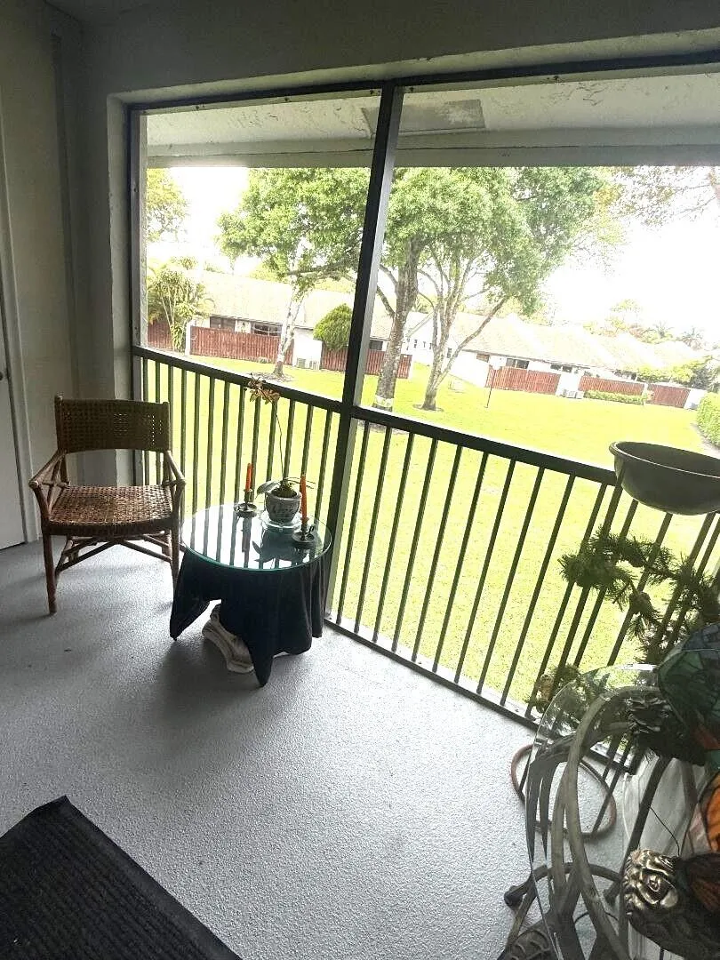 patio with storage closet