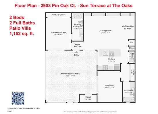 Floor plan 2903 Pin Oak Ct - 2 Beds, 2 Full Baths - Patio Villa Home