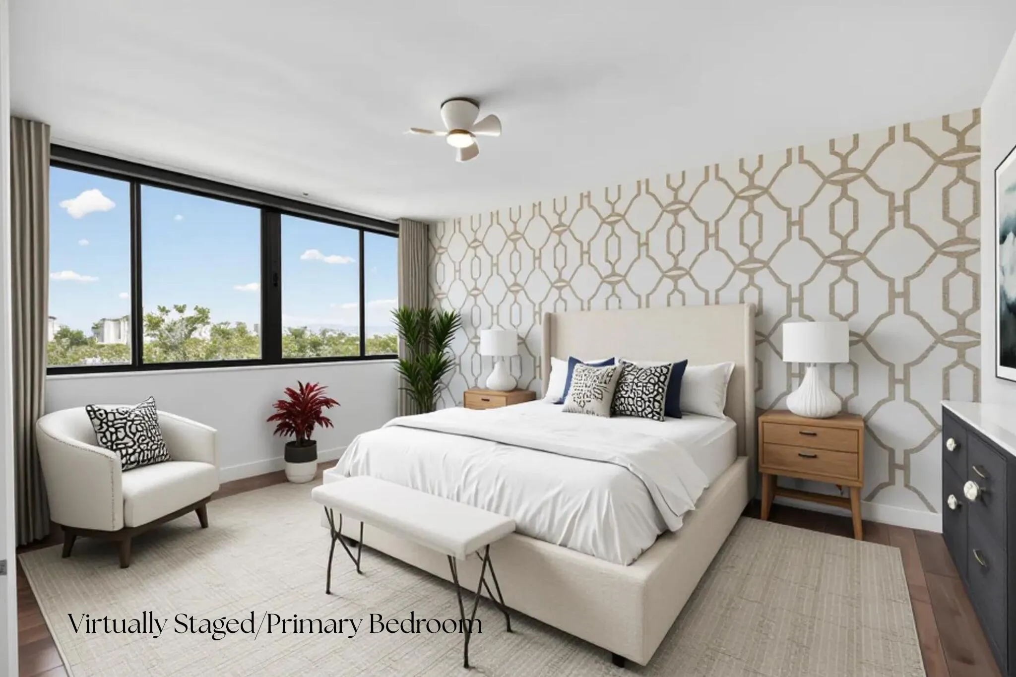 Primary Bedroom - virtually staged