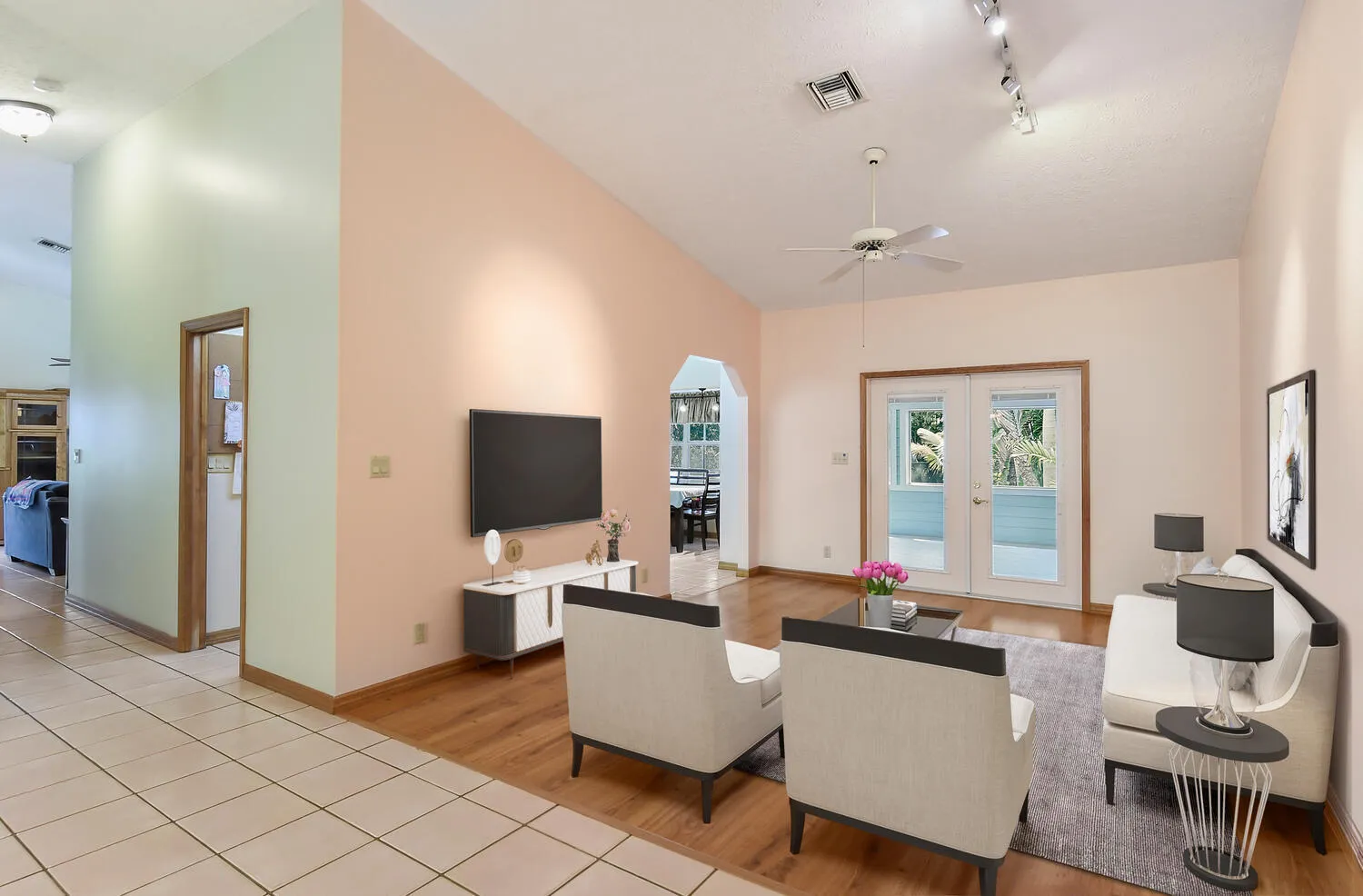 living room (digitally staged)