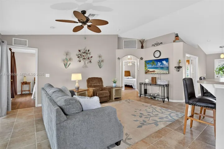 Ceiling fan and tile flooring