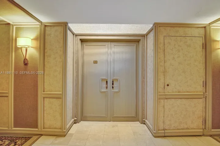 Double doors entrance.