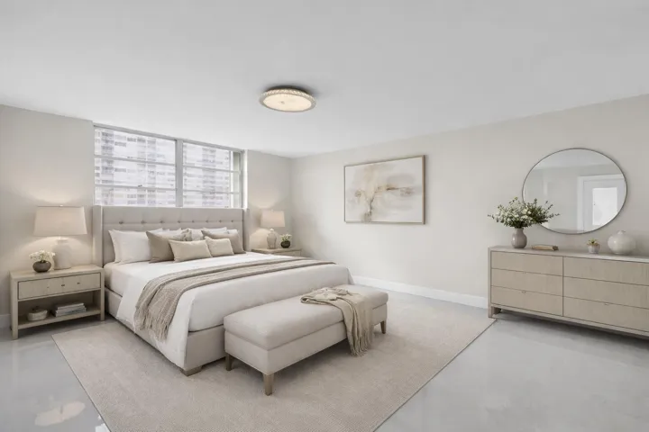 Virtually Staged Master bedroom