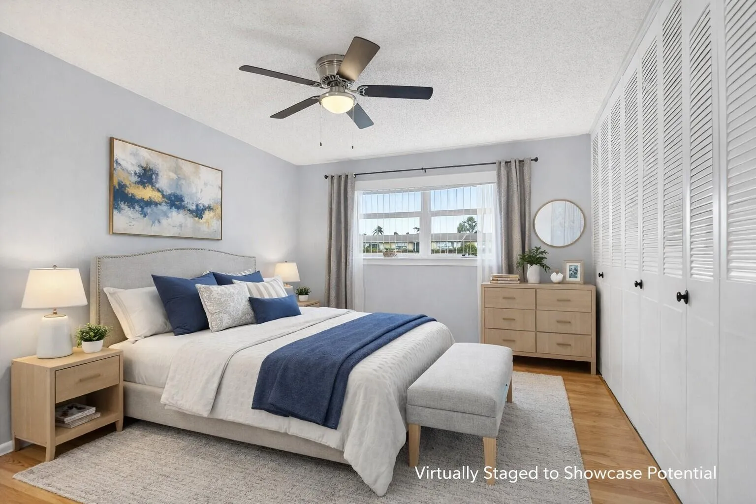 Spacious layout with natural light and ample closet space.