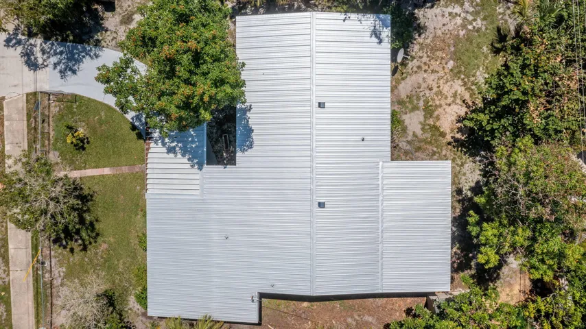 Close up new metal roof June 2026