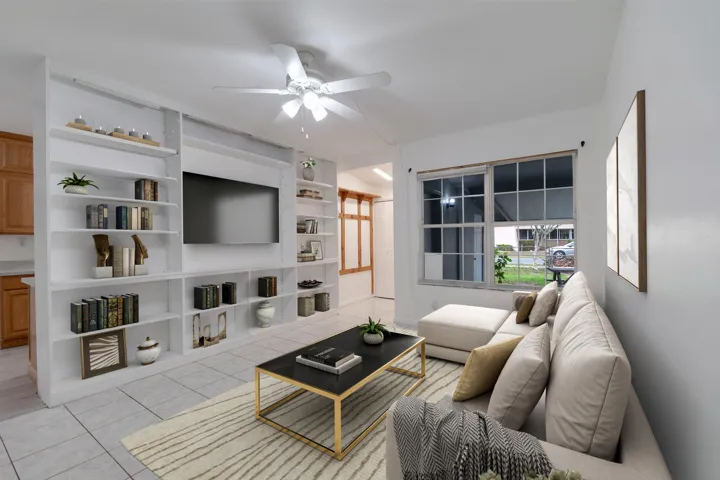 Living room virtually staged