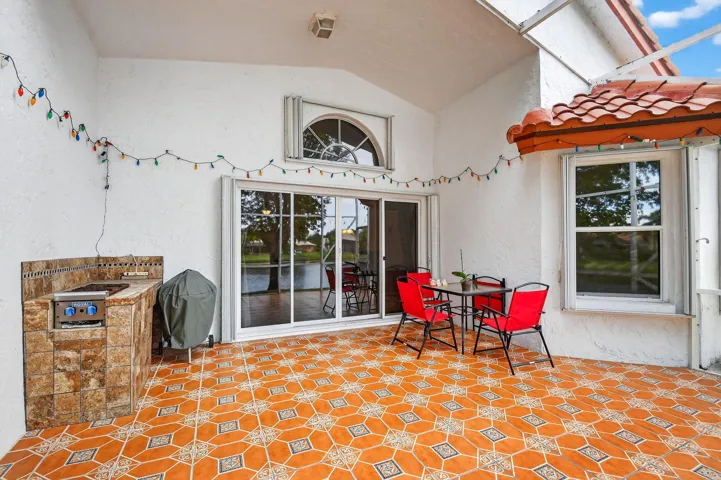 Covered Patio with summer kitchen
