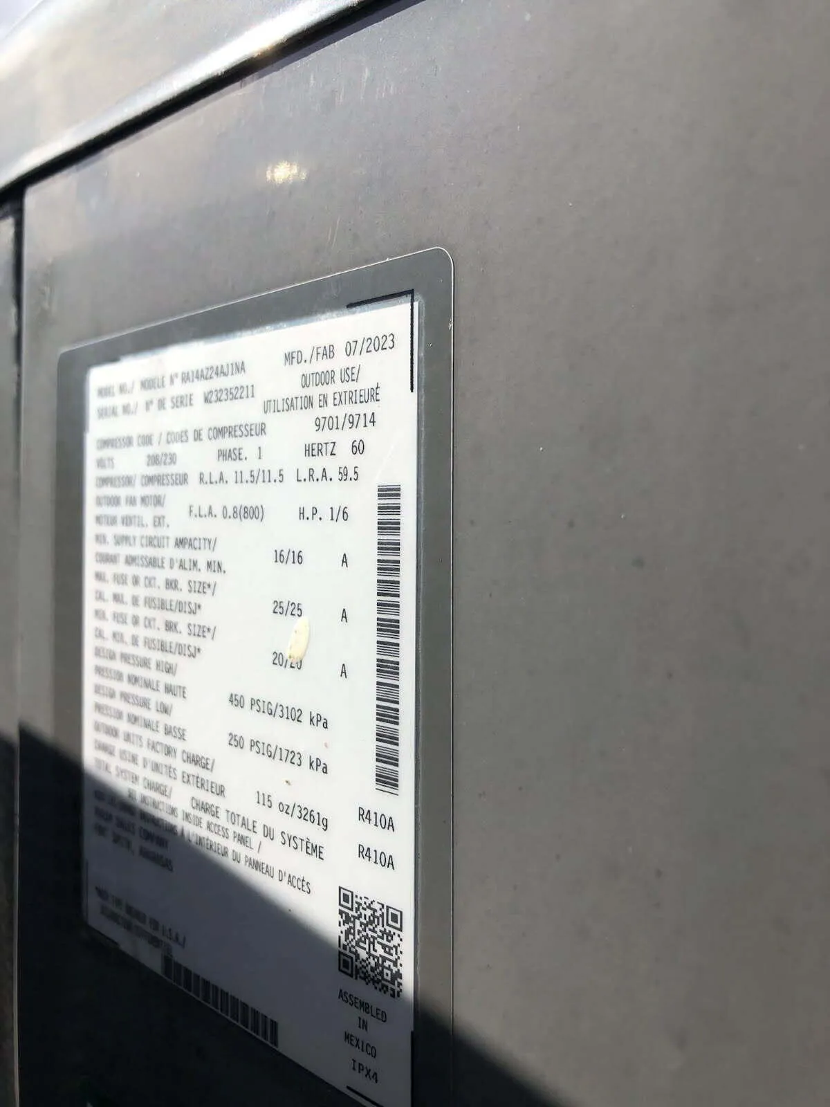 Label - HVAC on roof