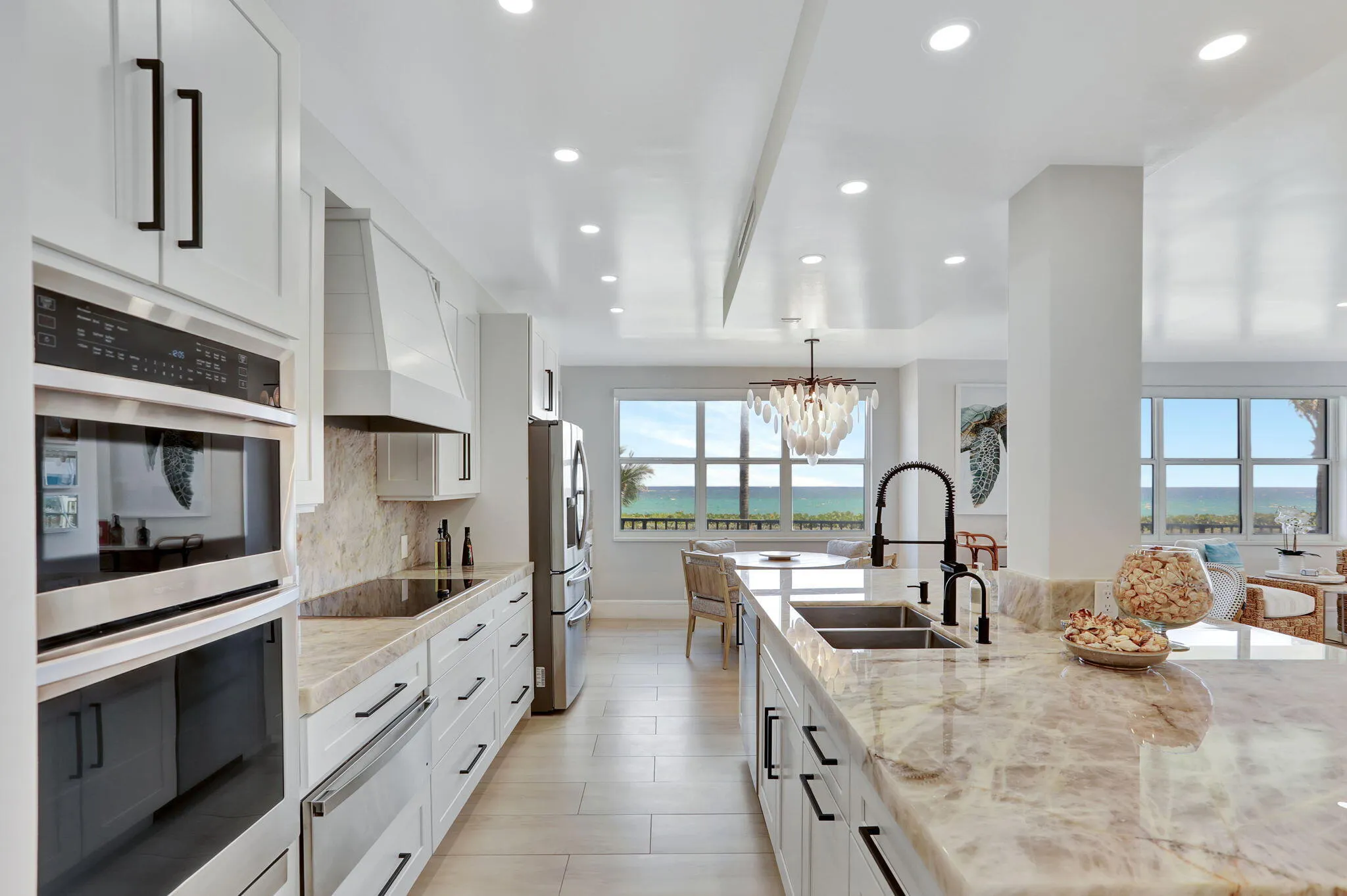 Custom Wooded Cabinets & Warming Draw