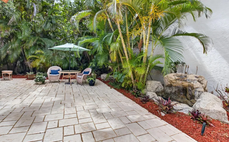 TRANQUIL PRIVATE PATIO WITH WATERFALL