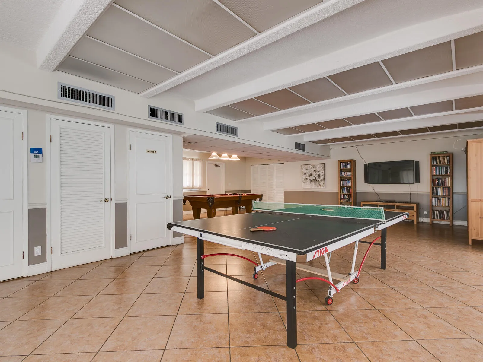 Ping Pong & Pool (Billiards) Table in Rec Room.