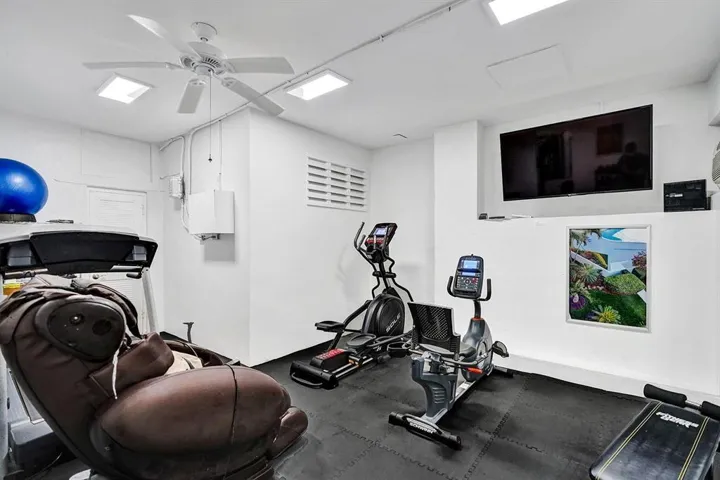 Workout room off lobby