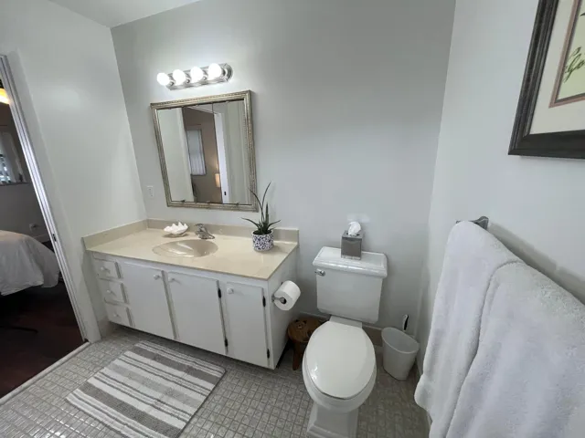 Large vanity provides lots of storage