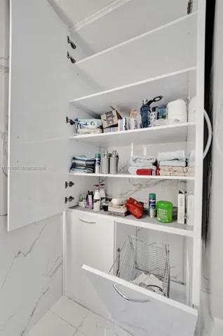 Extra storage in the bathroom.