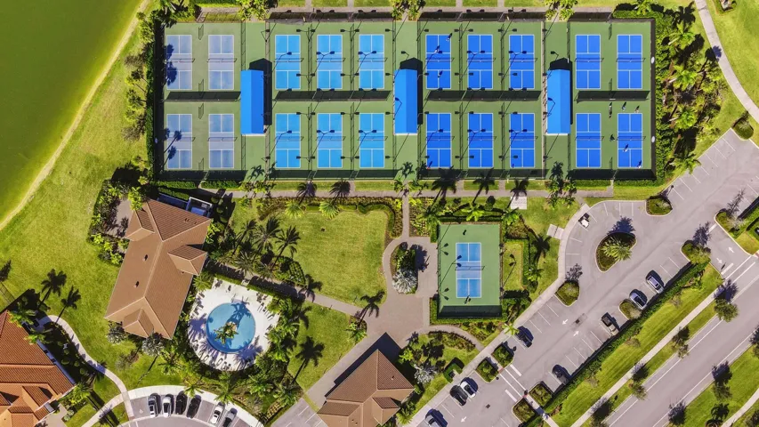 Aerial of community- Pickle ball courts