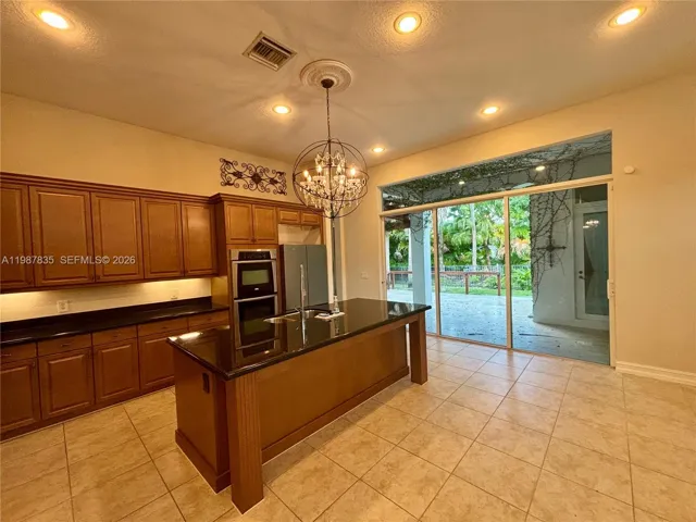 kitchen and family room back patio door