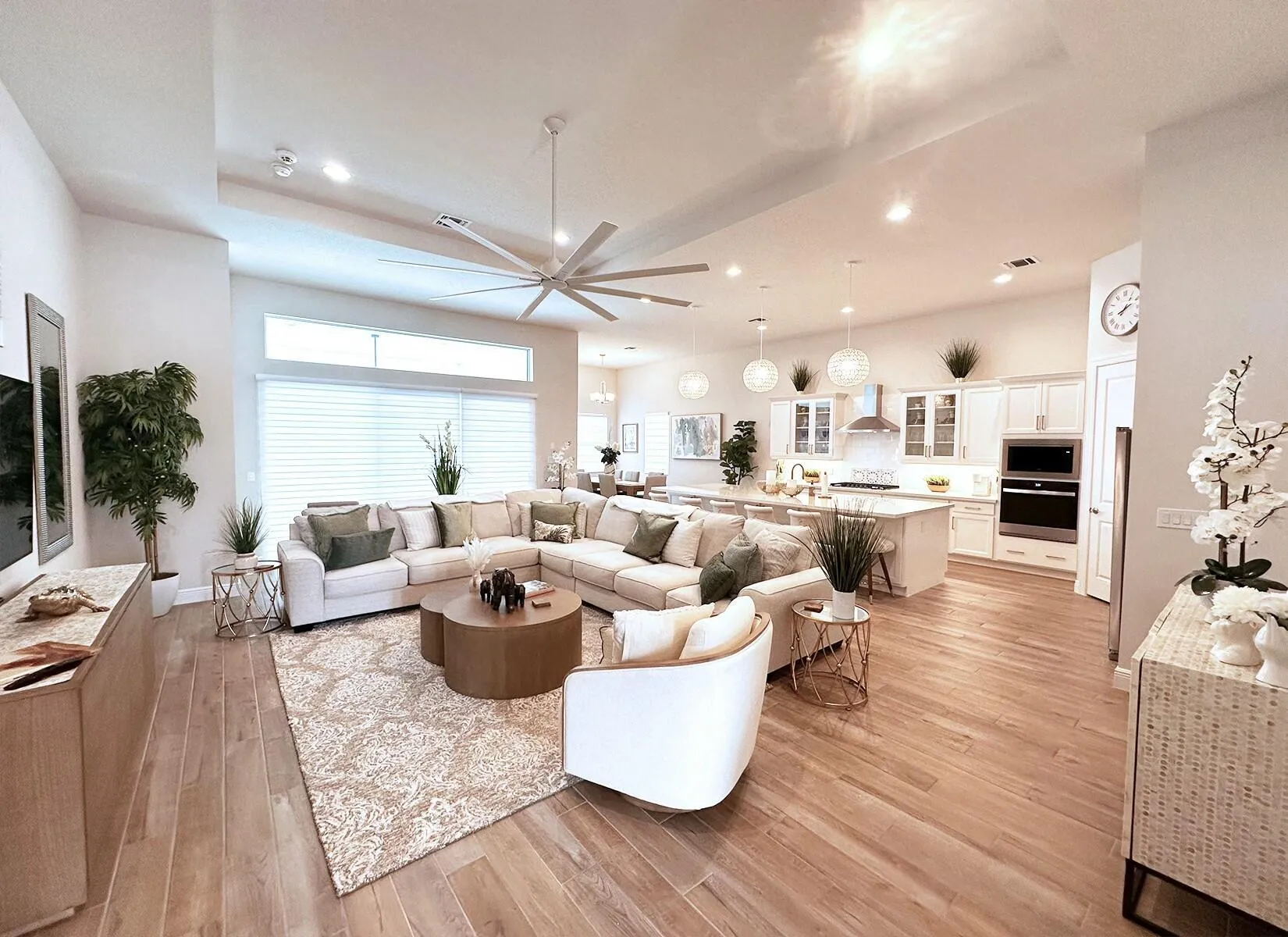 Great room to kitchen